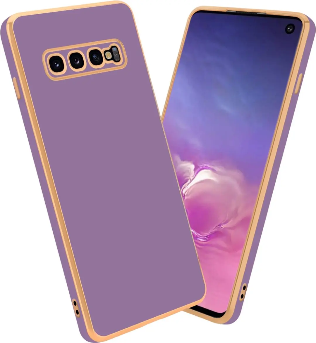 Cadorabo Hoesje geschikt voor Samsung Galaxy S10 PLUS in Glossy Paars