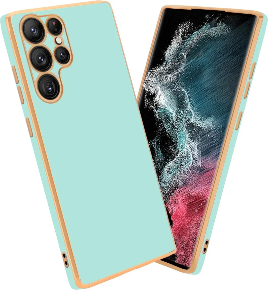 Cadorabo Hoesje geschikt voor Samsung Galaxy S22 ULTRA in Glossy Mintgroen