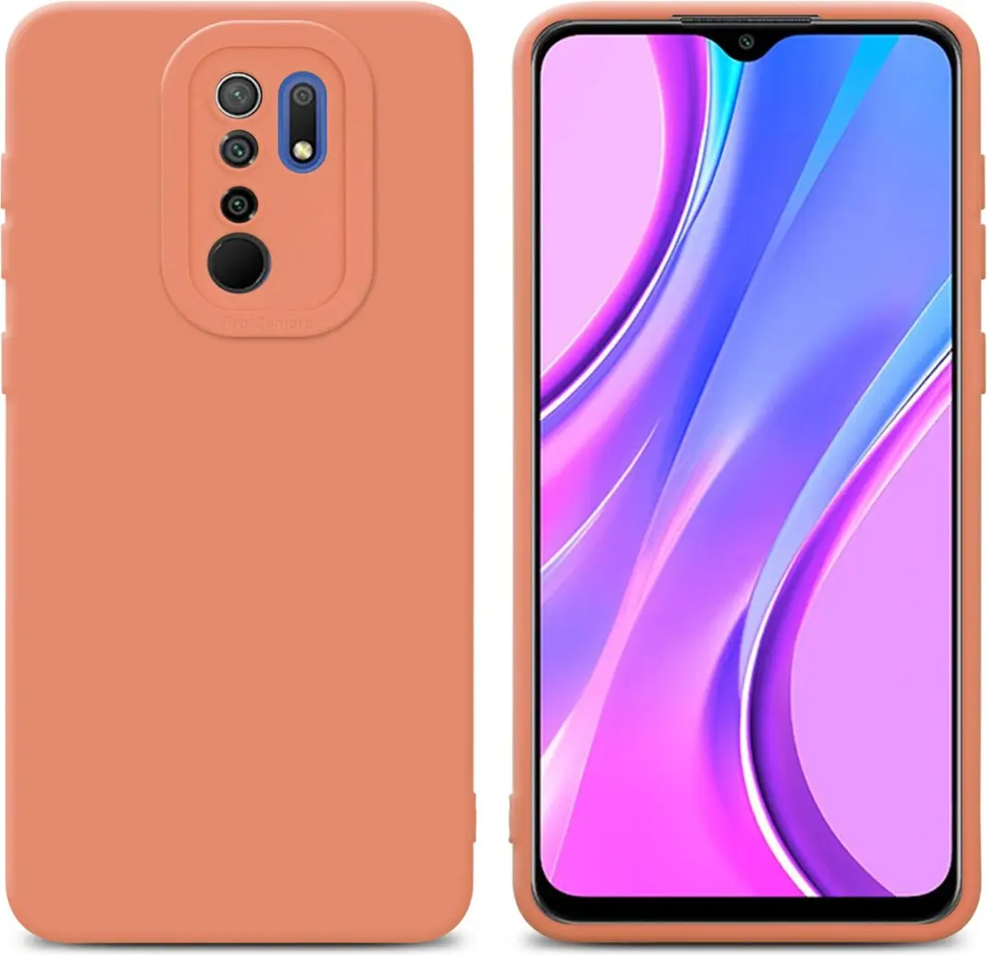 Cadorabo Hoesje geschikt voor Xiaomi RedMi 9 in FLUID LICHT ORANJE