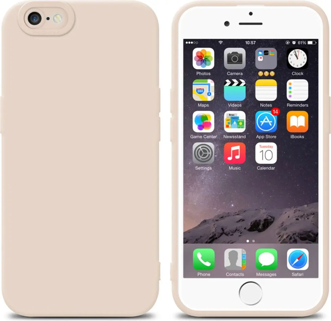 Cadorabo Hoesje geschikt voor Apple iPhone 6 PLUS / 6S PLUS in FLUID CREAM