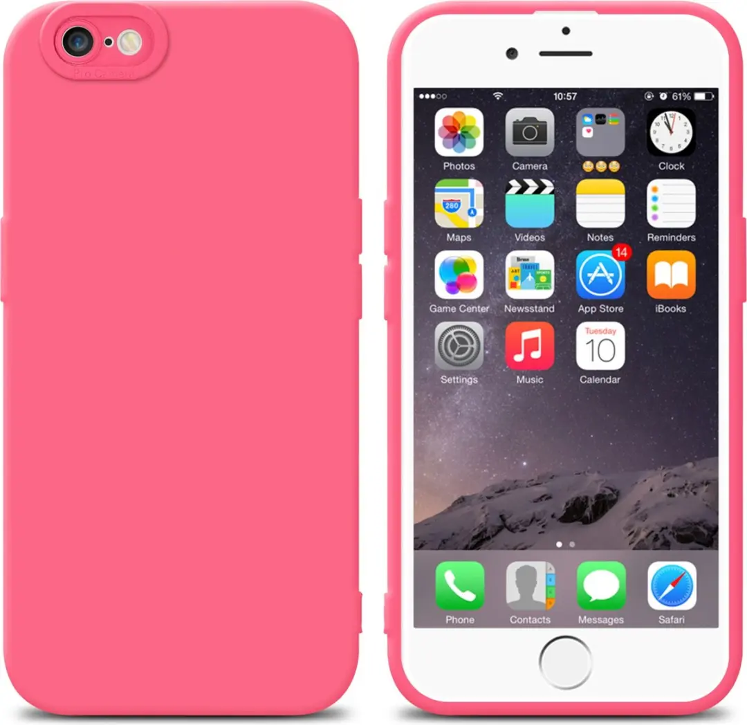 Cadorabo Hoesje geschikt voor Apple iPhone 6 PLUS / 6S PLUS in FLUID ROOD