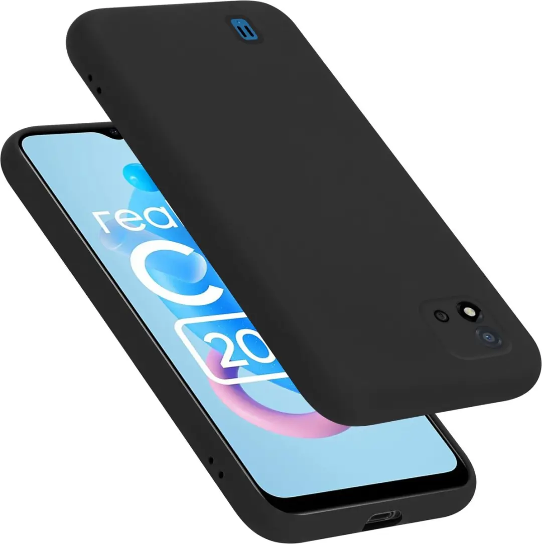 Cadorabo Hoesje geschikt voor Realme C11 2021 in LIQUID ZWART
