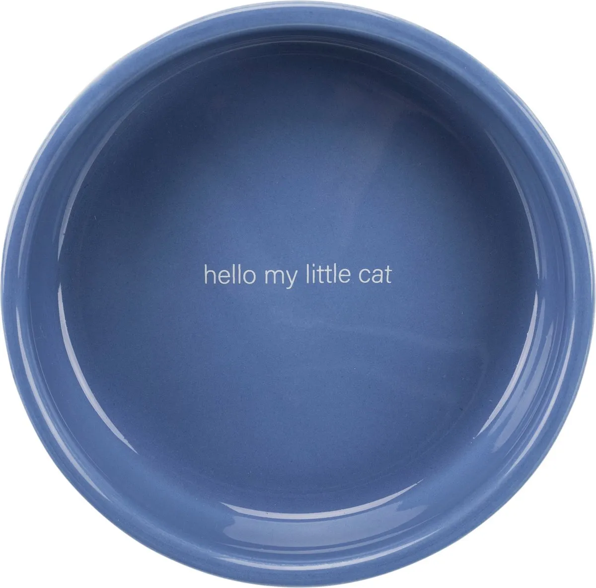 Trixie Hello My Little Cat Keramische Voerbak - Ø15cm - Blauw/Wit - afbeelding 2 van 6