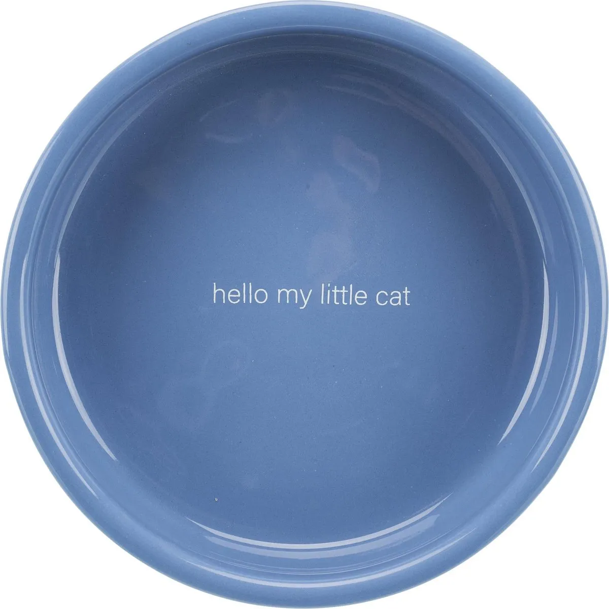 Trixie Hello My Little Cat Keramische Voerbak - Ø15cm - Blauw/Wit - afbeelding 4 van 6