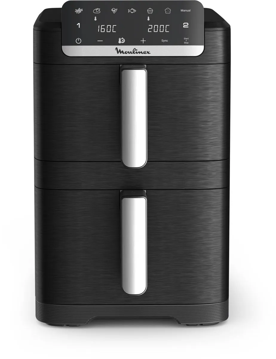 Moulinex Easy Fry Crispy Stack EZ7528F0 Dual Airfryer 10L - 7 Programma's - Zwart