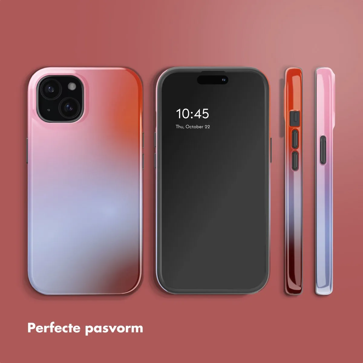 Selencia iPhone 15 Hoesje Gradient Soft Blush - MagSafe