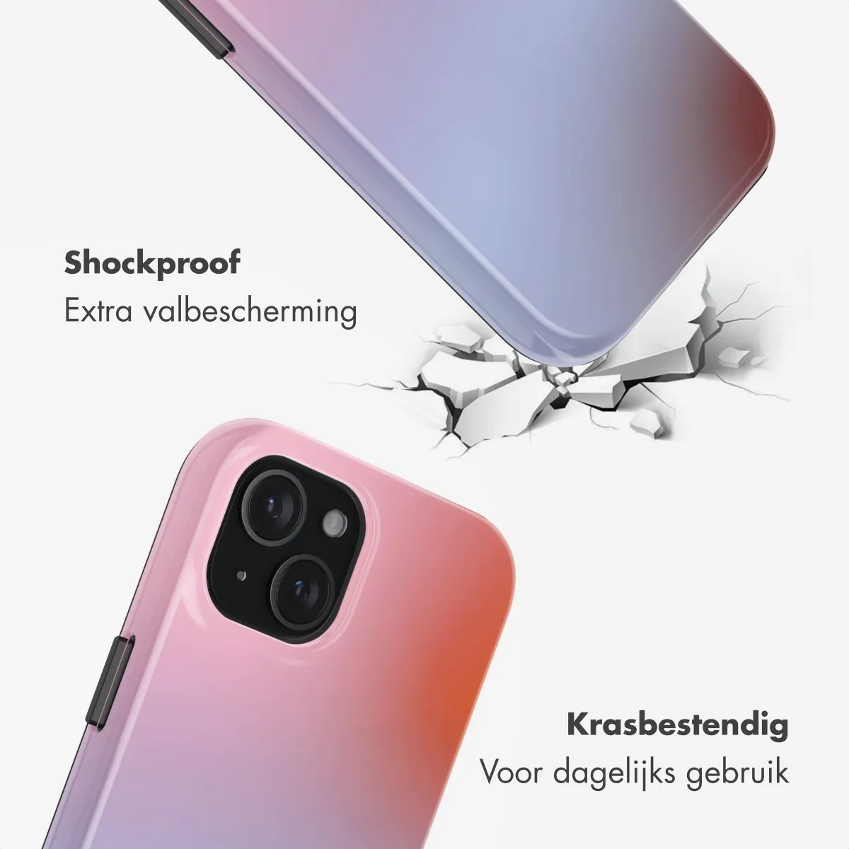 Selencia iPhone 15 Hoesje Gradient Soft Blush - MagSafe