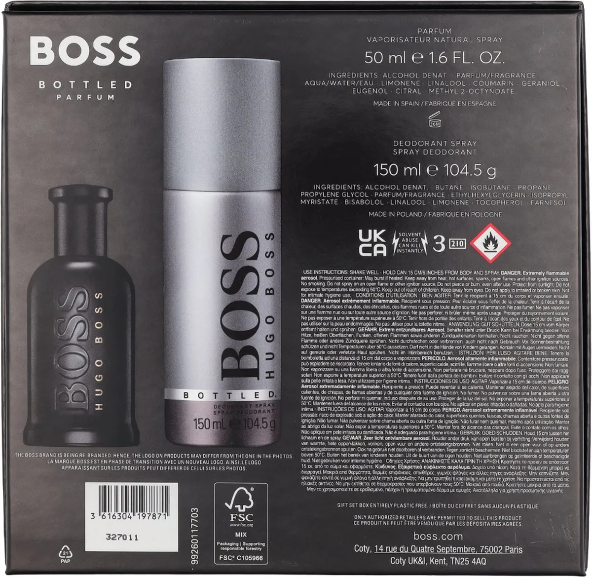 Hugo Boss Bottled Geschenkset - Parfum 50ml + Deo 150ml