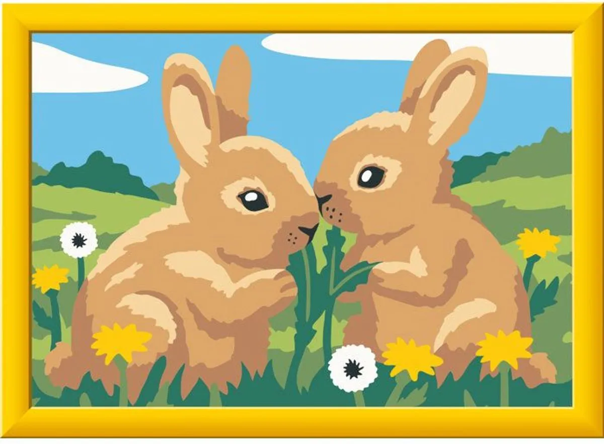 Ravensburger CreArt Schilderen op nummer Schattige konijntjes 13x18cm - 12023216