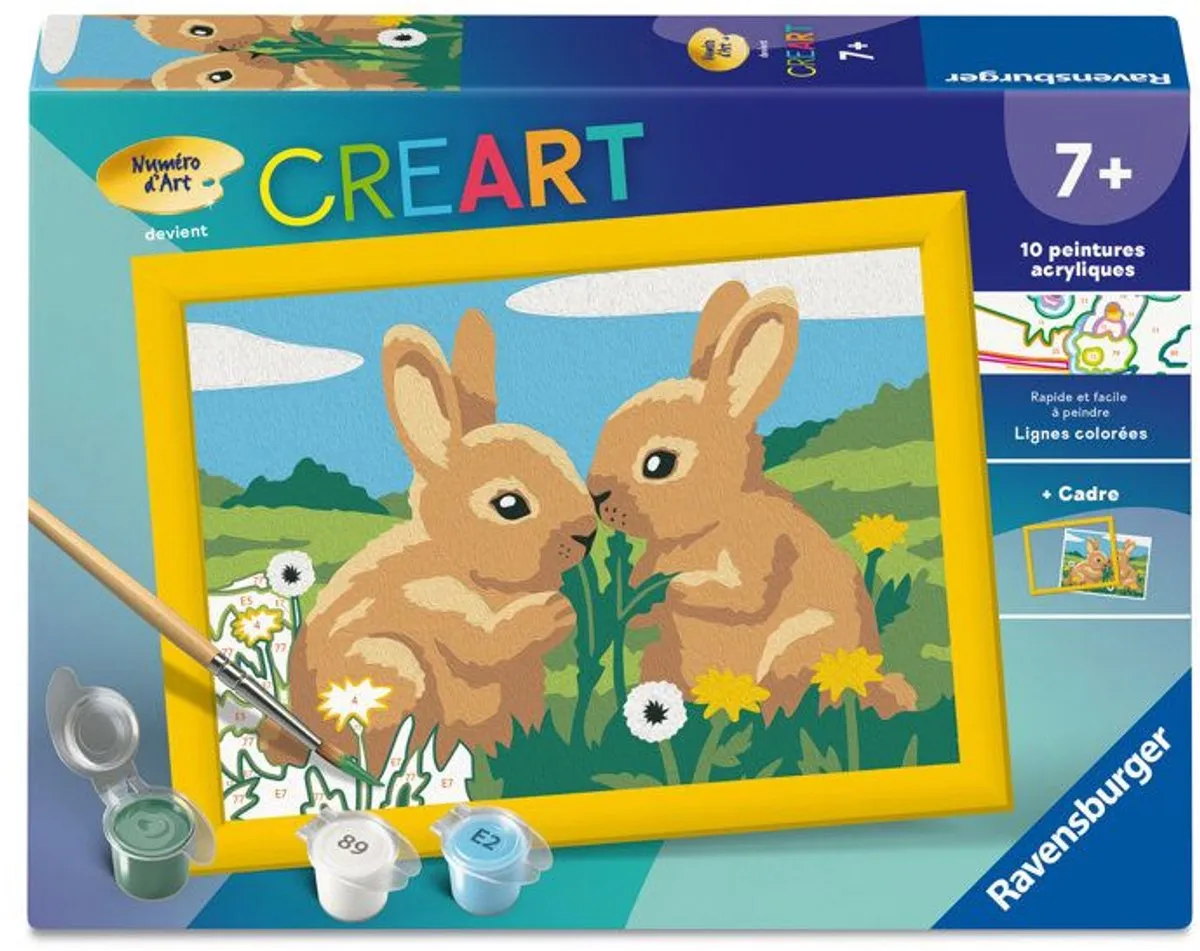 Ravensburger CreArt Schilderen op nummer Schattige konijntjes 13x18cm