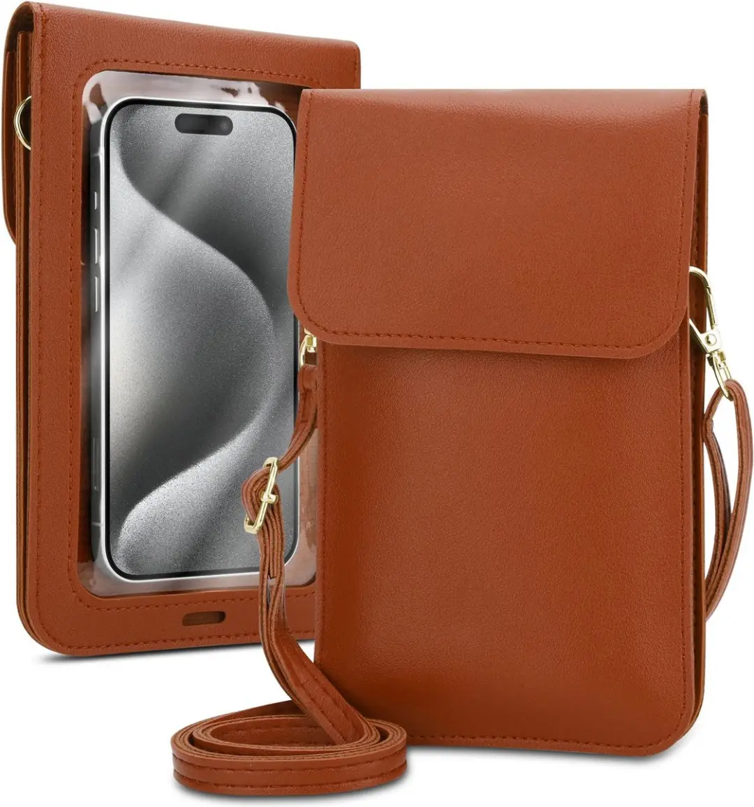 Mobielhoesje geschikt voor Nokia Lumia 525 in BRUIN Etui Case Cover Handtas voor