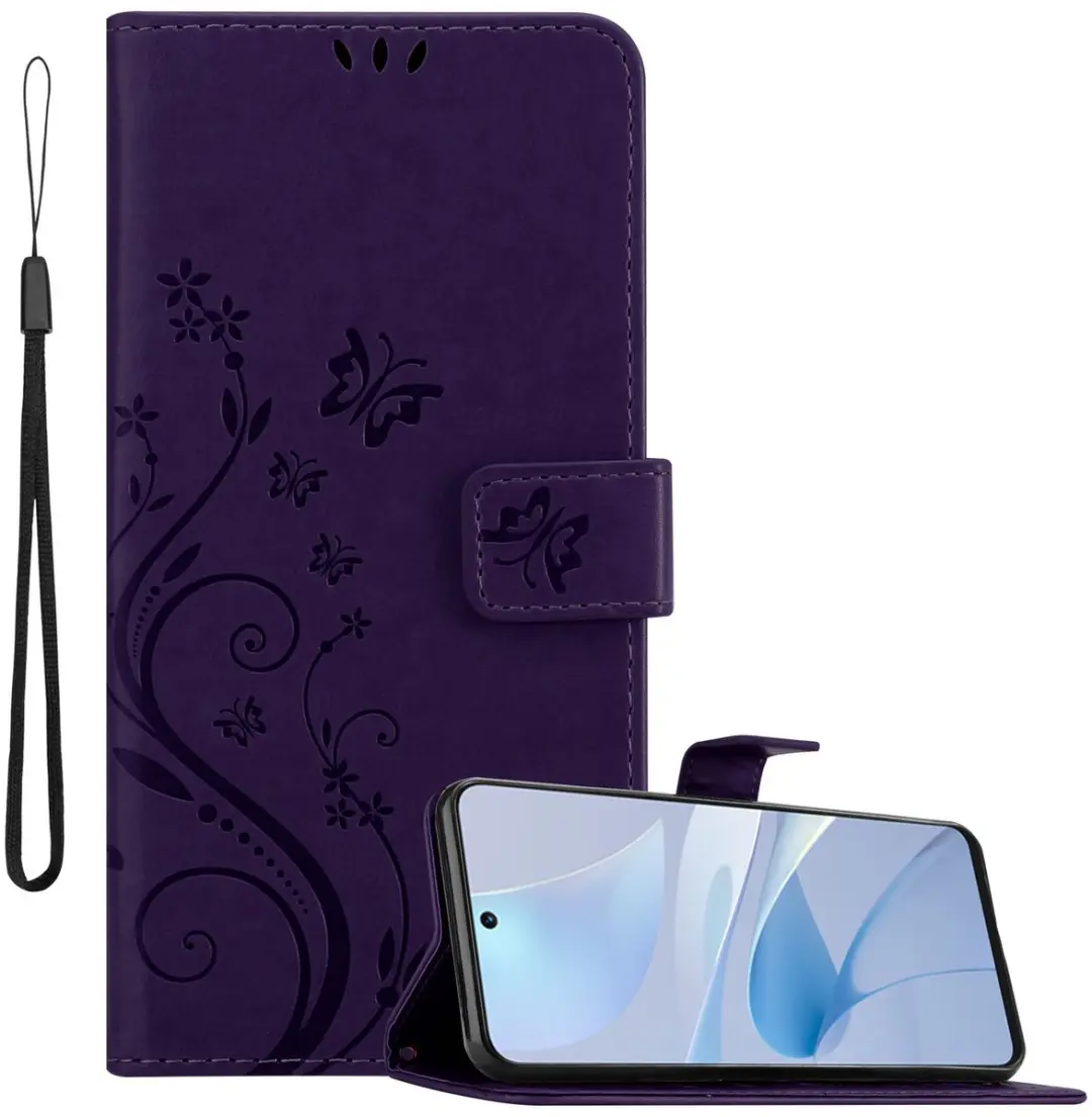 Cadorabo Hoesje geschikt voor Huawei Nova 13i in BLOEMEN DONKER PAARS