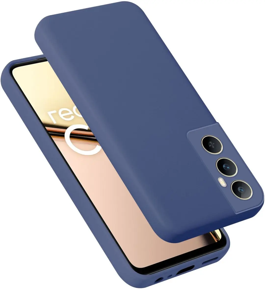 Cadorabo Hoesje geschikt voor Realme C65 Case in Liquid Blauw Beschermhoes gemaa