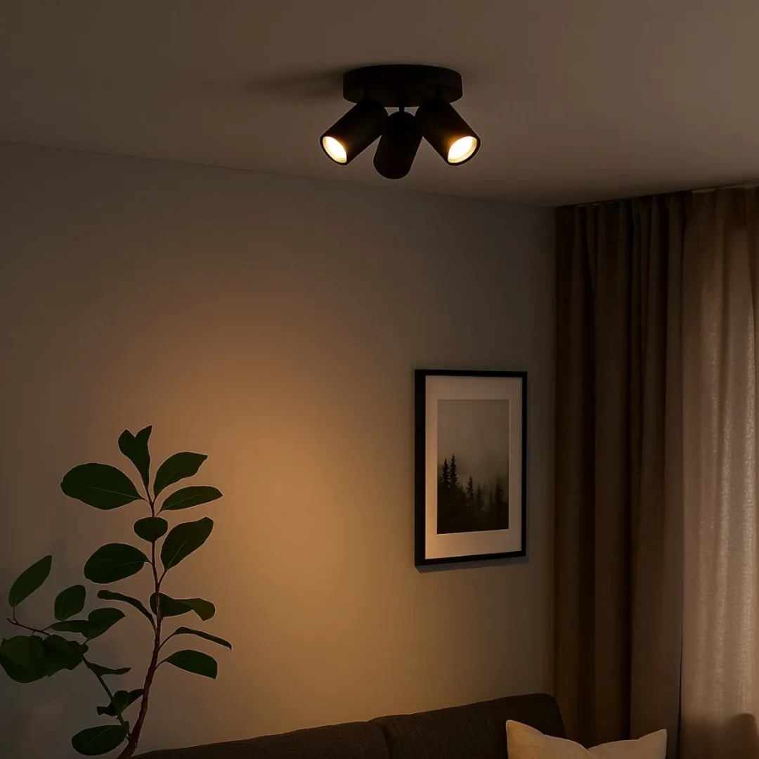Calex LED Inbouwspots GU10 5W - 3 Stuks - Mat Zwart - 2700K
