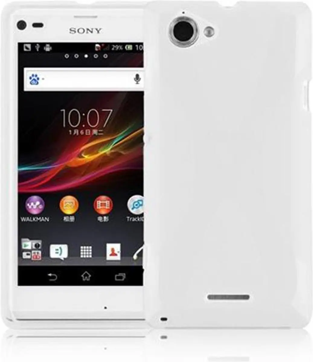Cadorabo Hoesje geschikt voor Sony Xperia L in SEMI-TRANSPARANT - Beschermhoes gemaakt van flexibel TPU silicone Case Cover