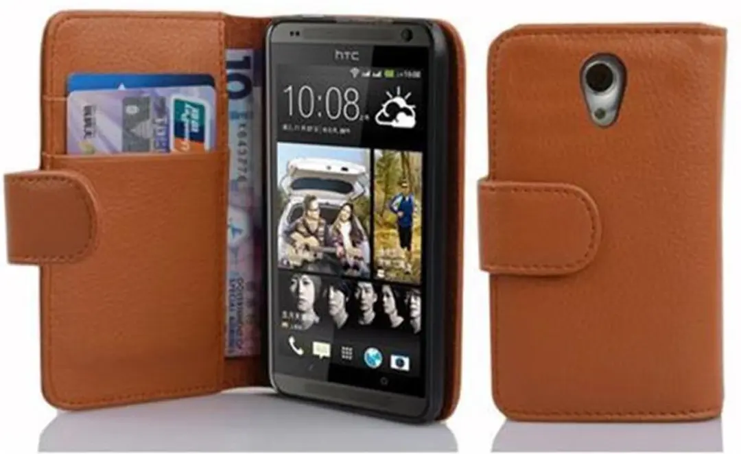 Cadorabo Hoesje geschikt voor HTC Desire 700 in COGNAC BRUIN