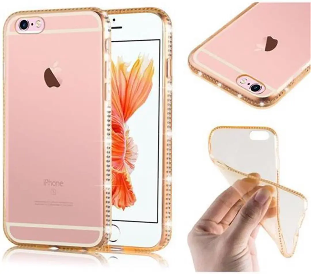 Cadorabo Hoesje geschikt voor Apple iPhone 6 / 6S in TRANSPARANT GOUD