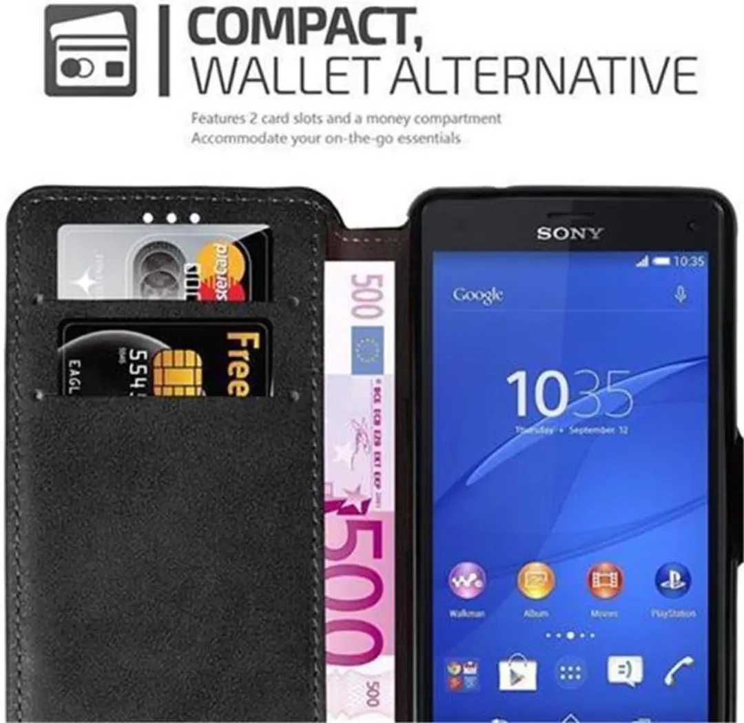 Cadorabo Hoesje geschikt voor Sony Xperia Z3 COMPACT in MATT ZWART