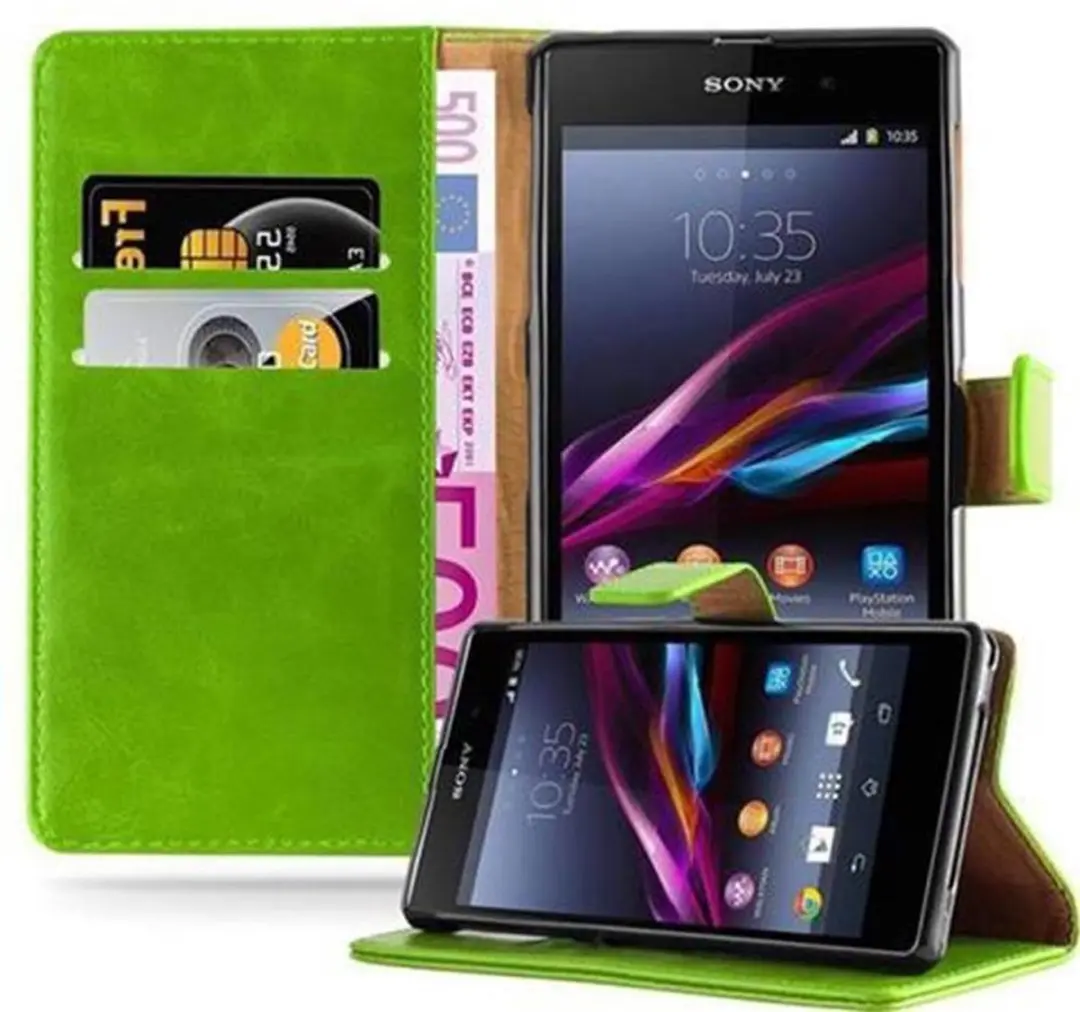Cadorabo Hoesje geschikt voor Sony Xperia Z1 in GRAS GROEN