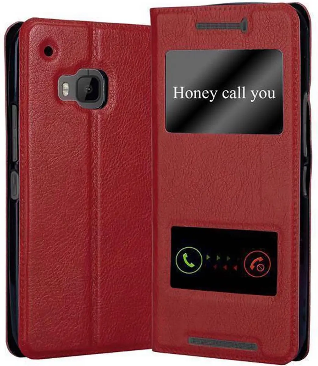 Cadorabo Hoesje geschikt voor HTC ONE M9 in SAFRAN ROOD