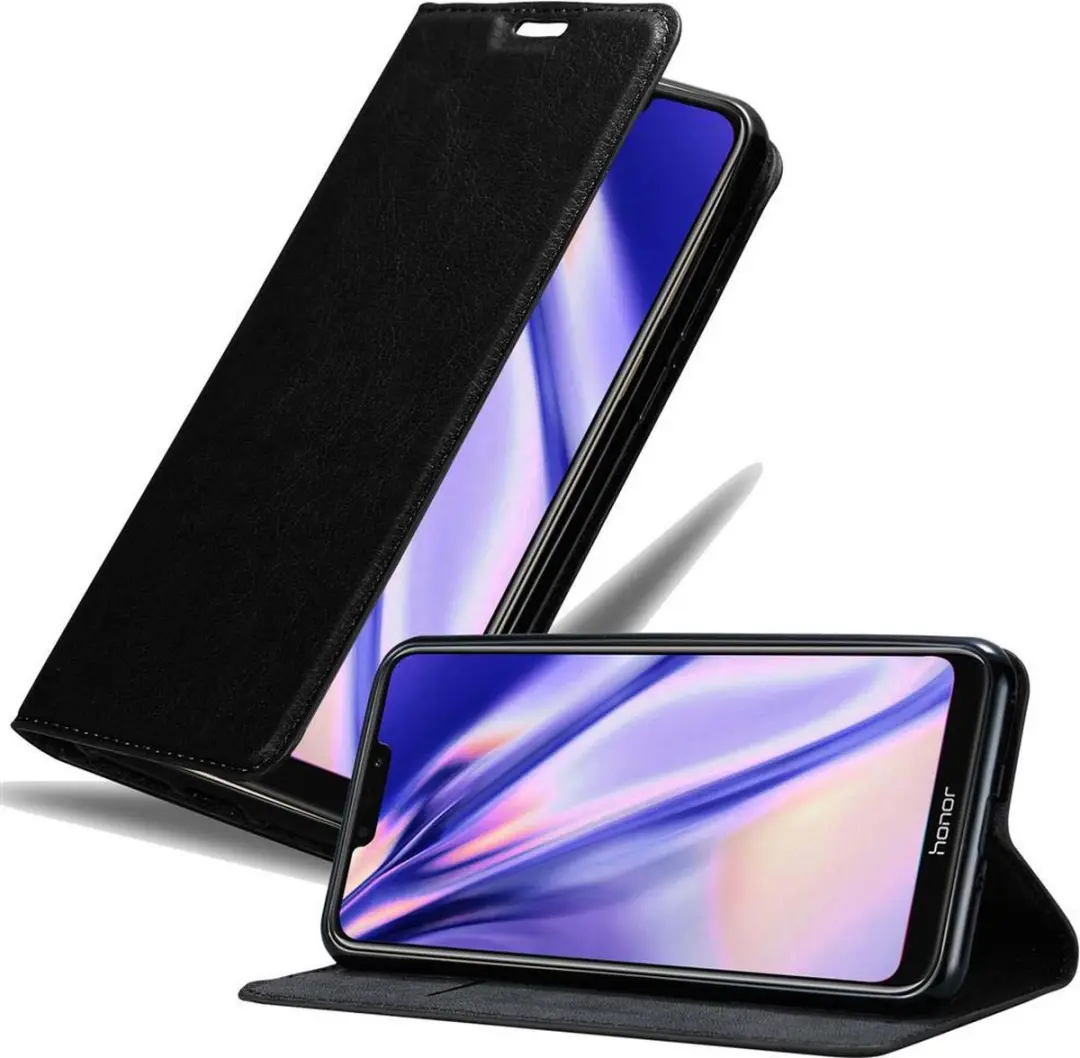 Cadorabo Hoesje geschikt voor Honor 8C in ZWARTE NACHT