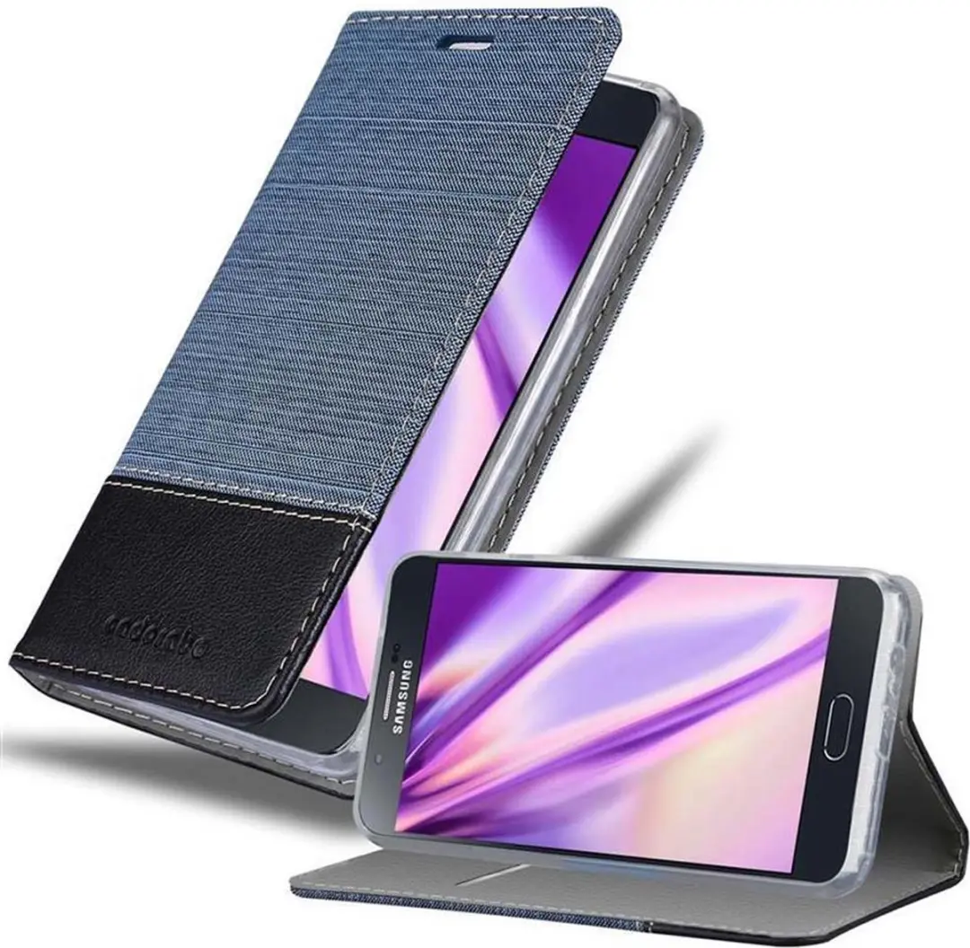 Cadorabo Hoesje geschikt voor Samsung Galaxy A8 2015 in DONKERBLAUW ZWART