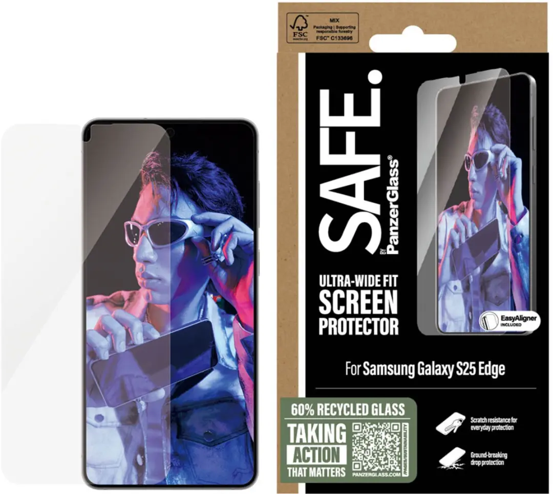 PanzerGlass SAFE Screenprotector Samsung Galaxy S25 Edge - afbeelding 4 van 4