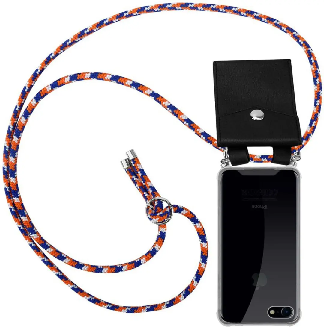 Cadorabo Hoesje geschikt voor Apple iPhone 7 / 7S / 8 / SE 2020 in ORANJE BLAUW