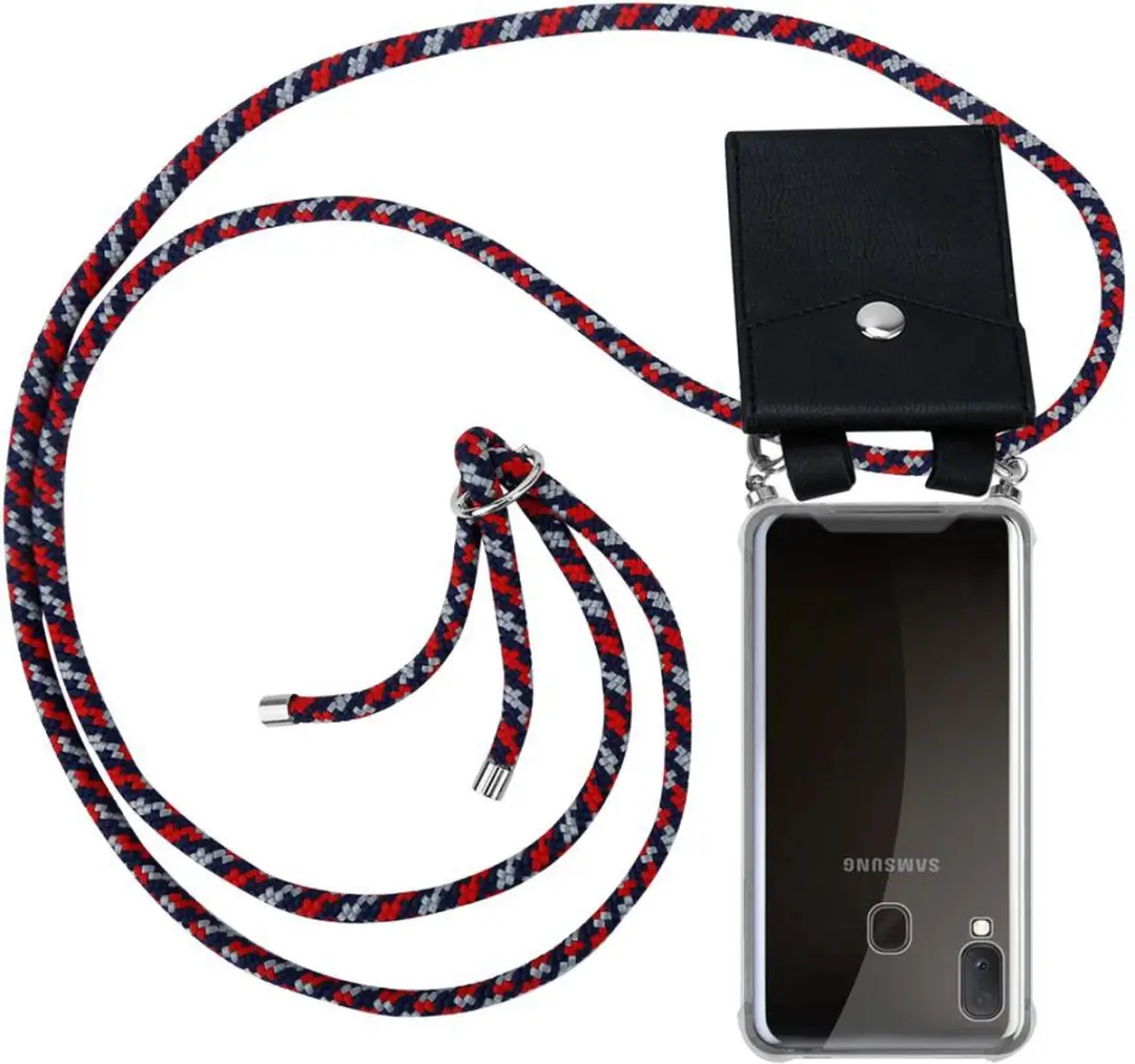 Cadorabo Hoesje geschikt voor Samsung Galaxy A10e / A20e in ROOD BLAUW WIT