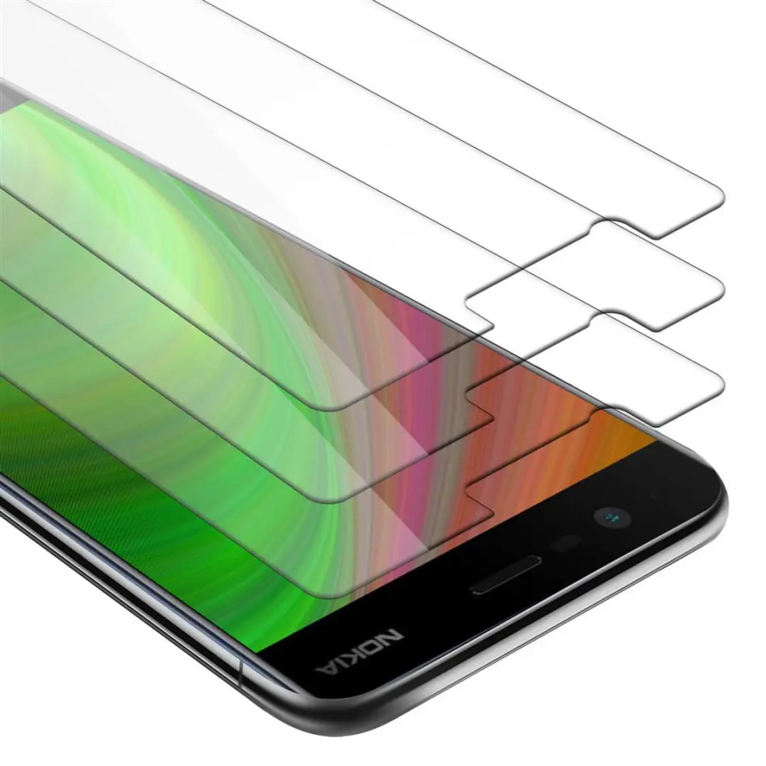 Cadorabo 3x Screenprotector geschikt voor Nokia 3 2017