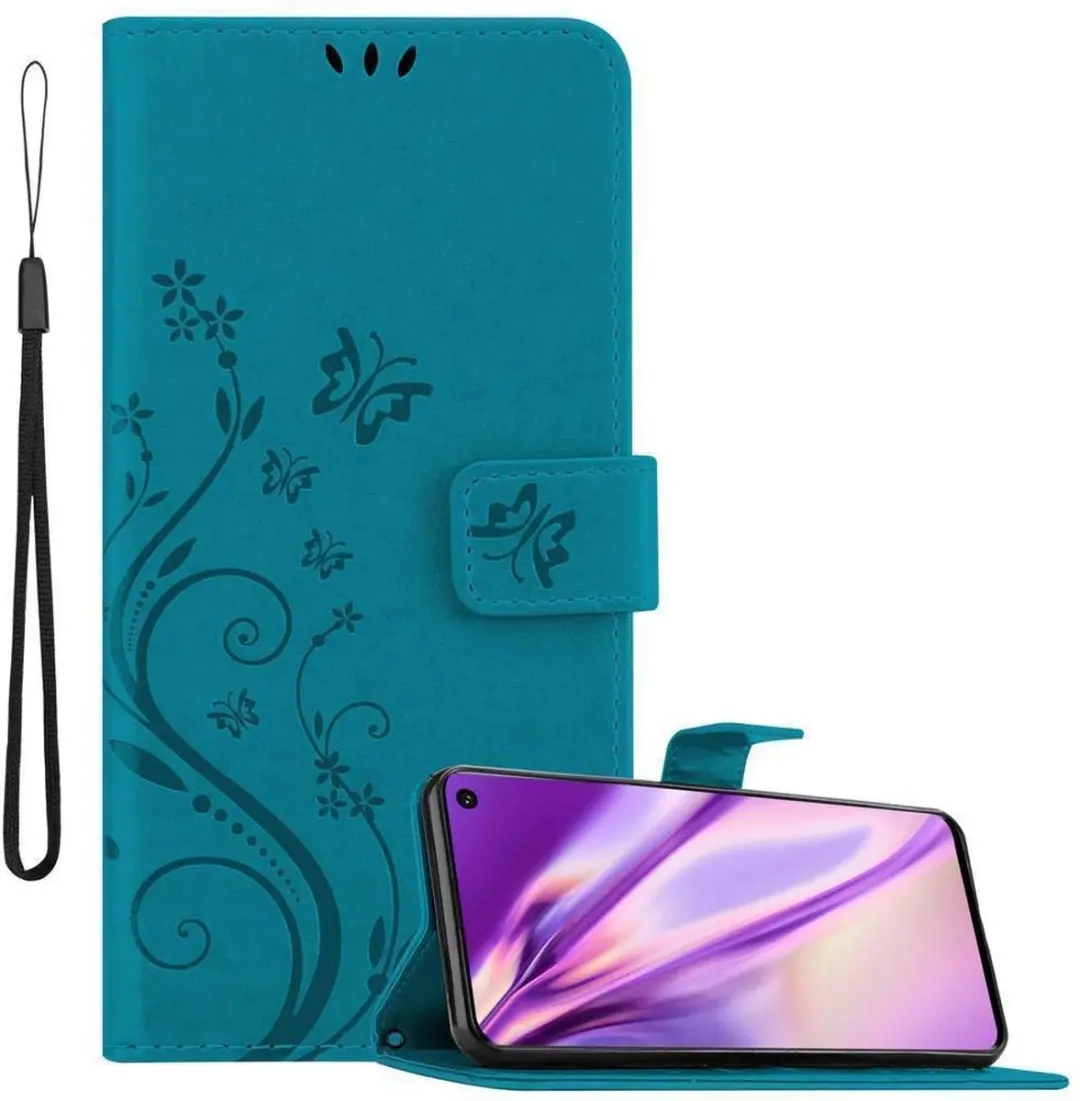 Cadorabo Hoesje geschikt voor Samsung Galaxy S10 5G in BLOEMEN BLAUW