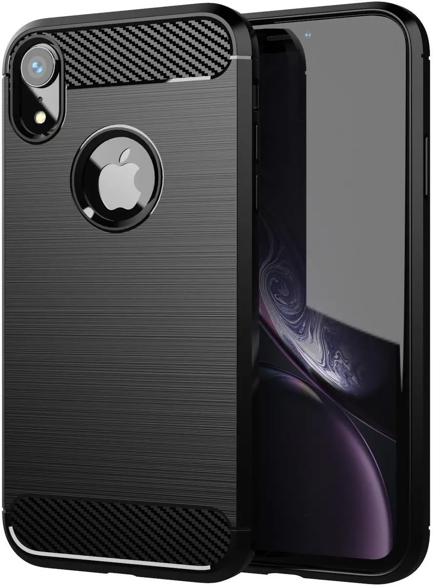 Cadorabo Hoesje geschikt voor Apple iPhone XR in Brushed Zwart