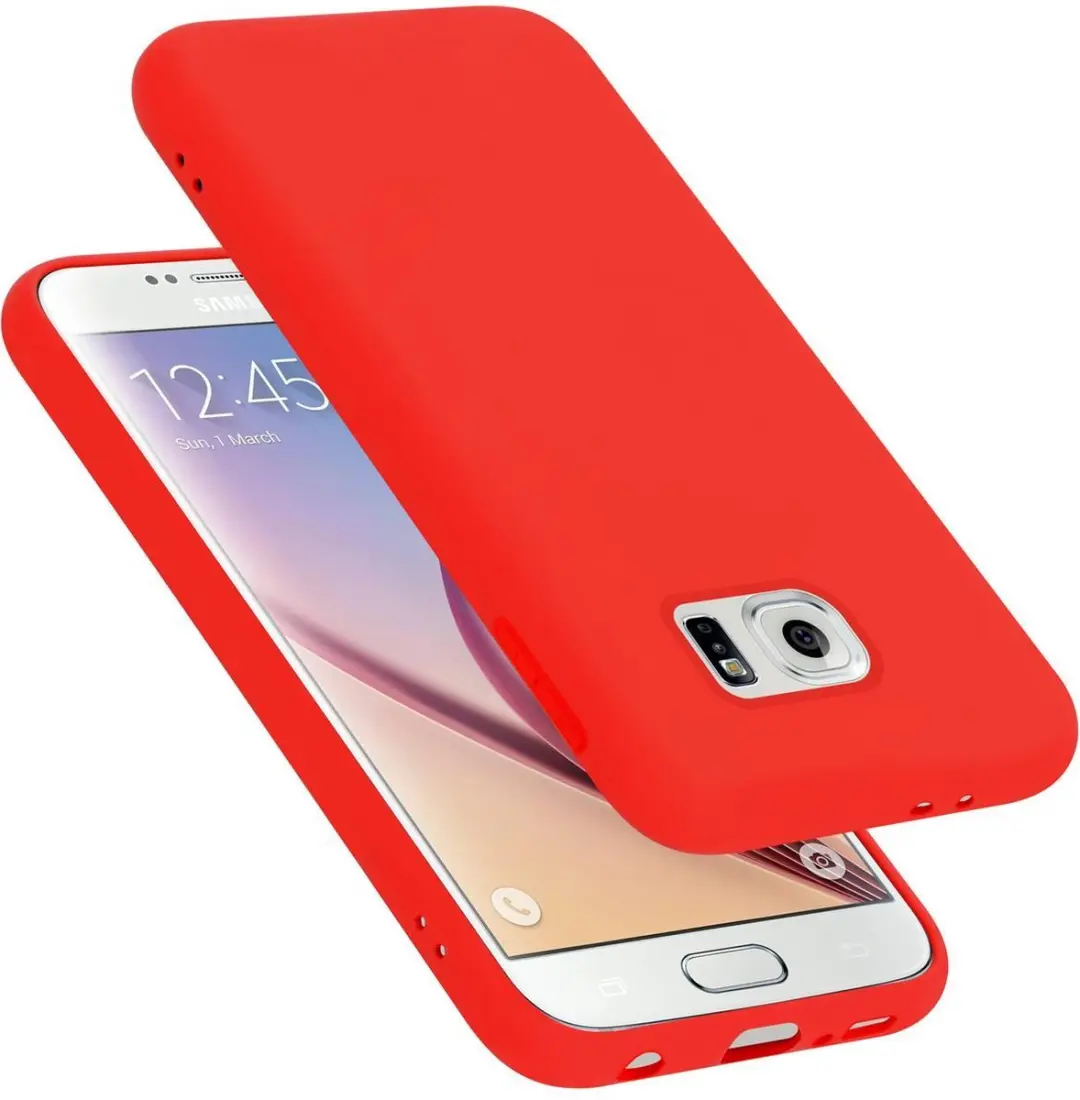 Cadorabo Hoesje geschikt voor Samsung Galaxy S6 in LIQUID ROOD