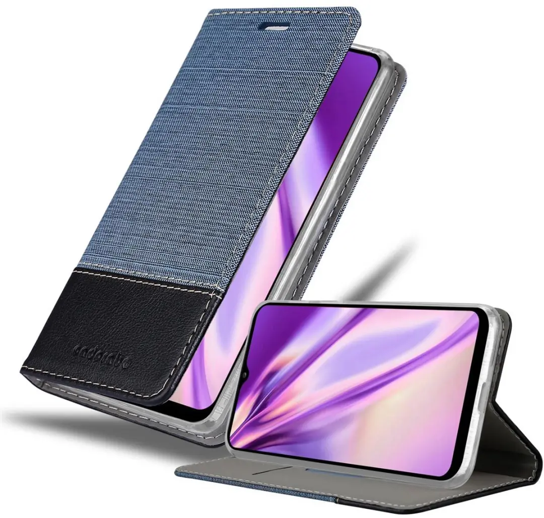 Cadorabo Hoesje geschikt voor Samsung Galaxy A02s in DONKERBLAUW ZWART