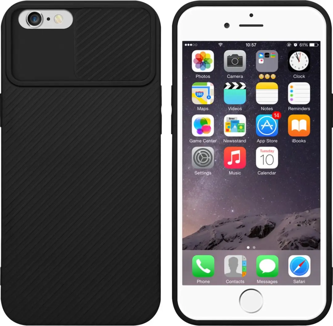 Cadorabo Hoesje geschikt voor Apple iPhone 6 PLUS / 6S PLUS in Bonbon Zwart