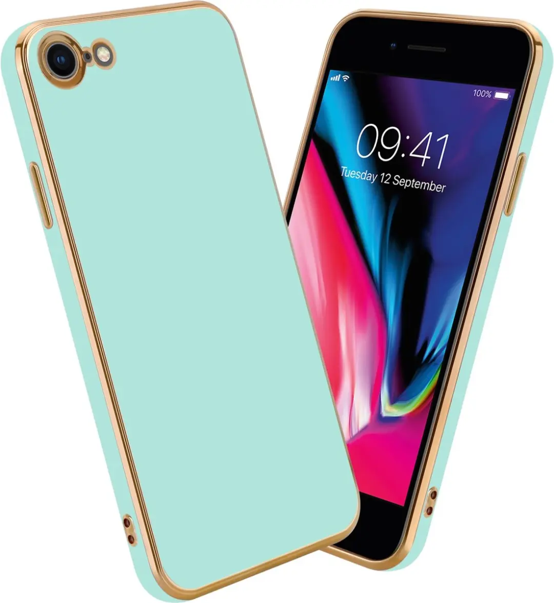Cadorabo Hoesje geschikt voor Apple iPhone 7 / 7S / 8 / SE 2020 in Glossy Mintgr