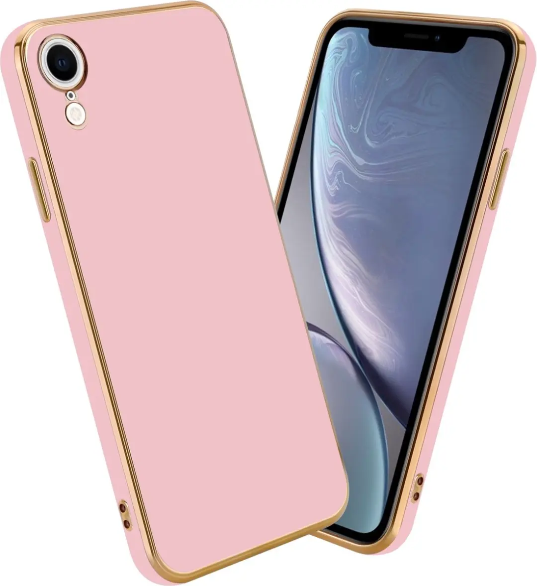 Cadorabo Hoesje geschikt voor Apple iPhone XR in Glossy Roze