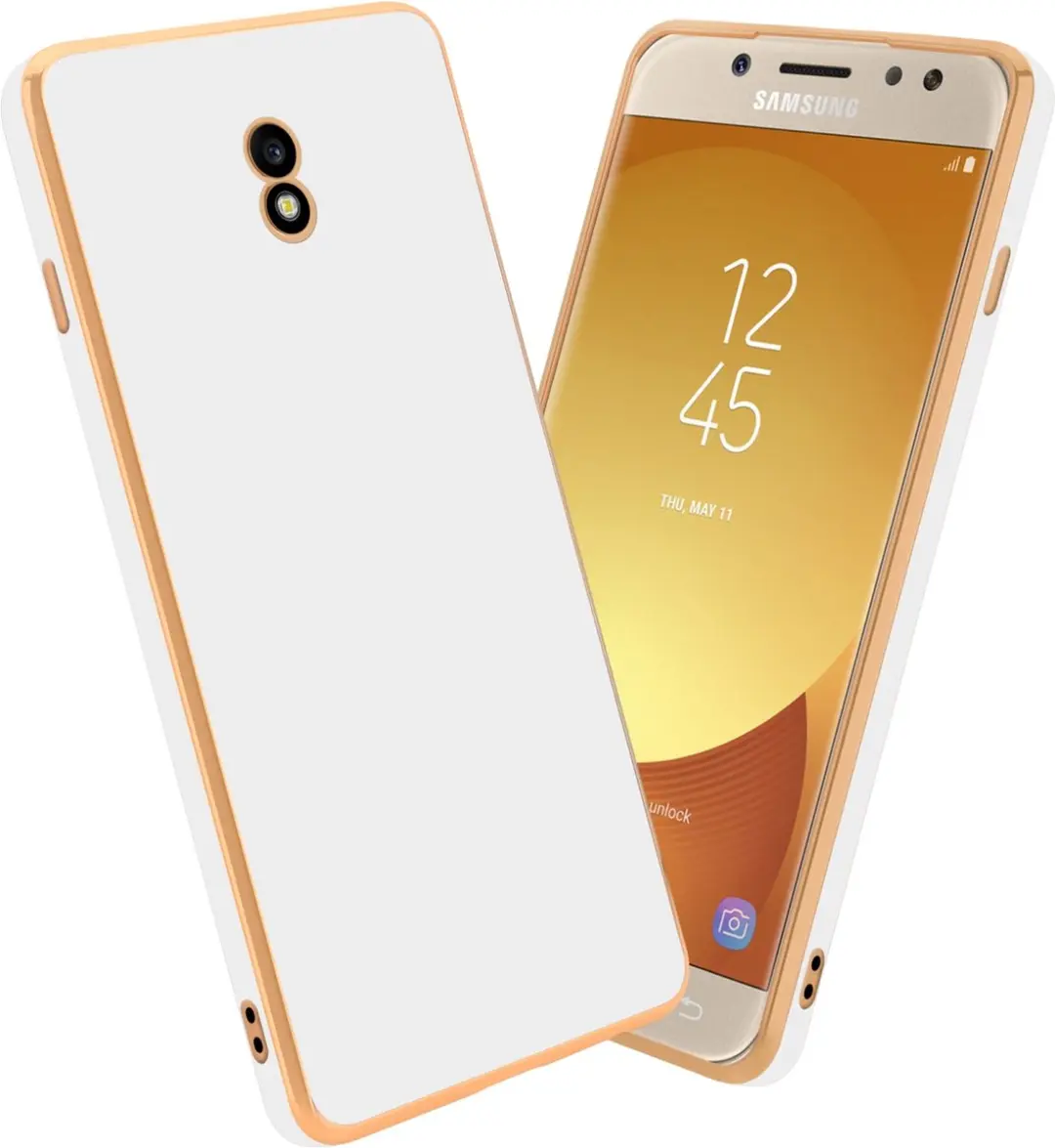 Cadorabo Hoesje geschikt voor Samsung Galaxy J3 2017 in Glossy Wit