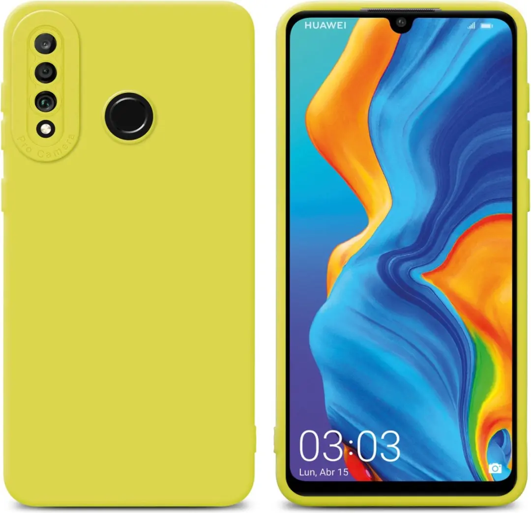 Cadorabo Hoesje geschikt voor Huawei P30 LITE in FLUID GEEL