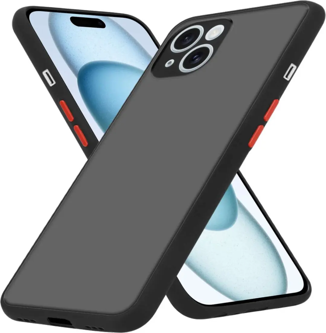 Cadorabo Hoesje geschikt voor Apple iPhone 15 in MATT ZWART