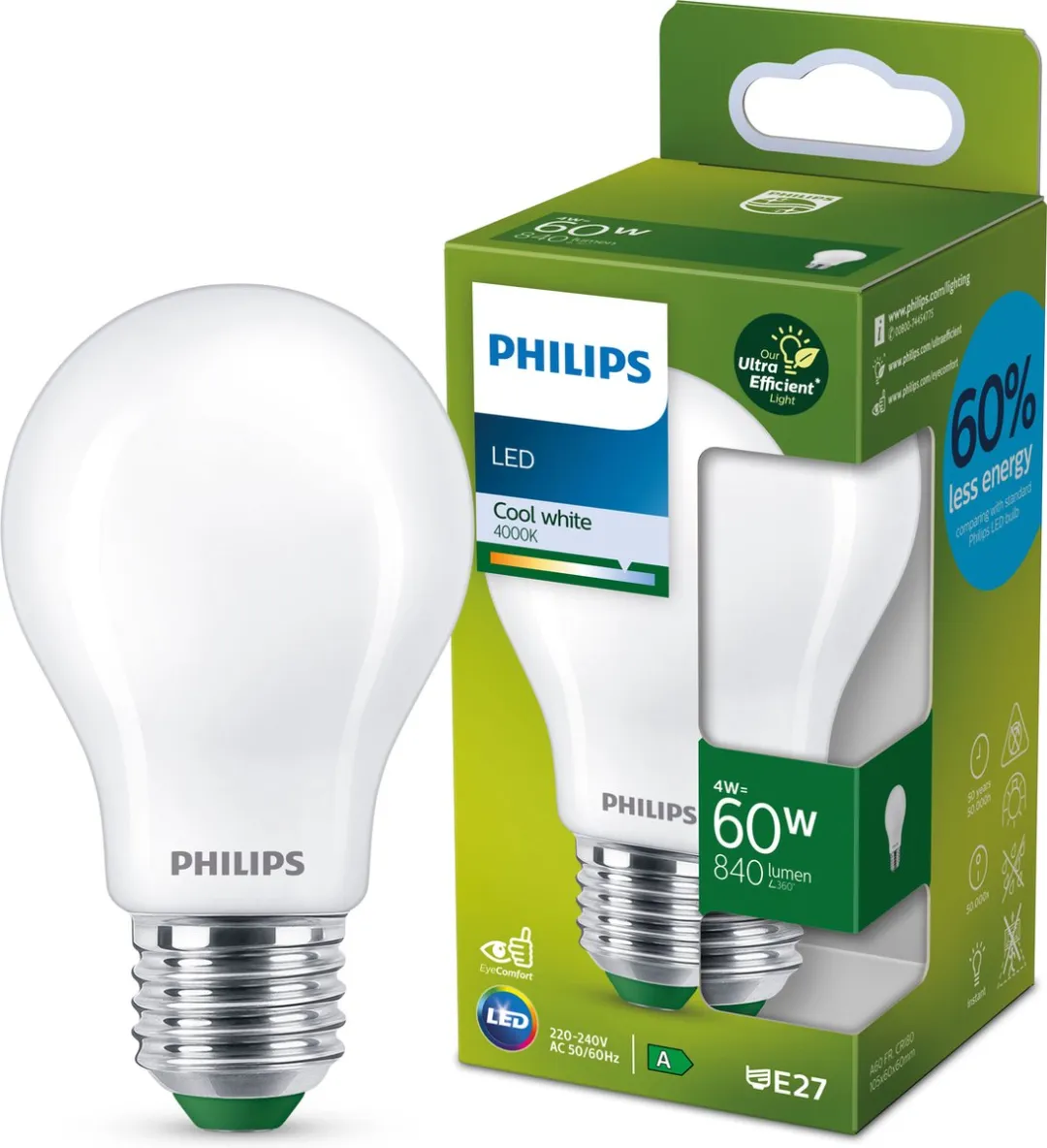 Philips Ultra Efficient LED Mat E27 4W