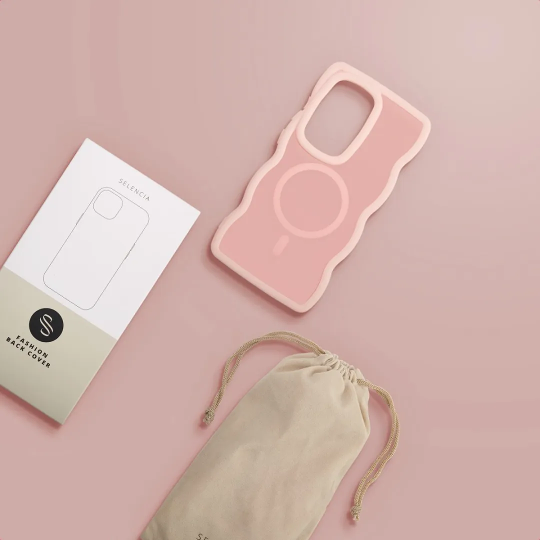 Selencia Wavy Case Samsung Galaxy S24 Ultra - Roze
