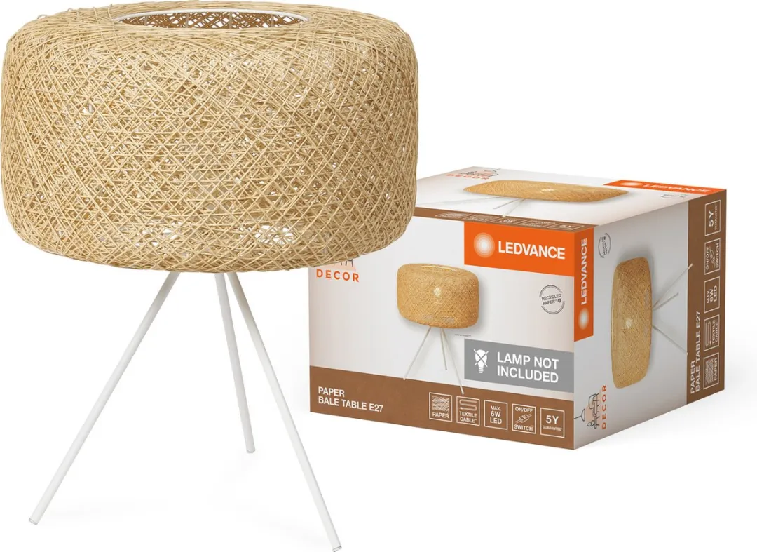 LEDVANCE Decor Paper Bale Tafellamp E27 - Beige