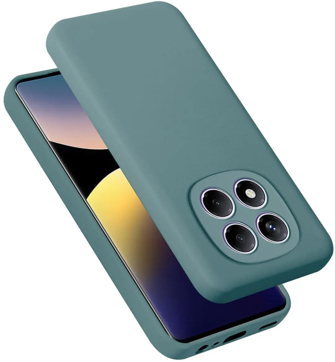 Cadorabo Hoesje geschikt voor Xiaomi Redmi Note 14 Pro 4G in LIQUID GROEN