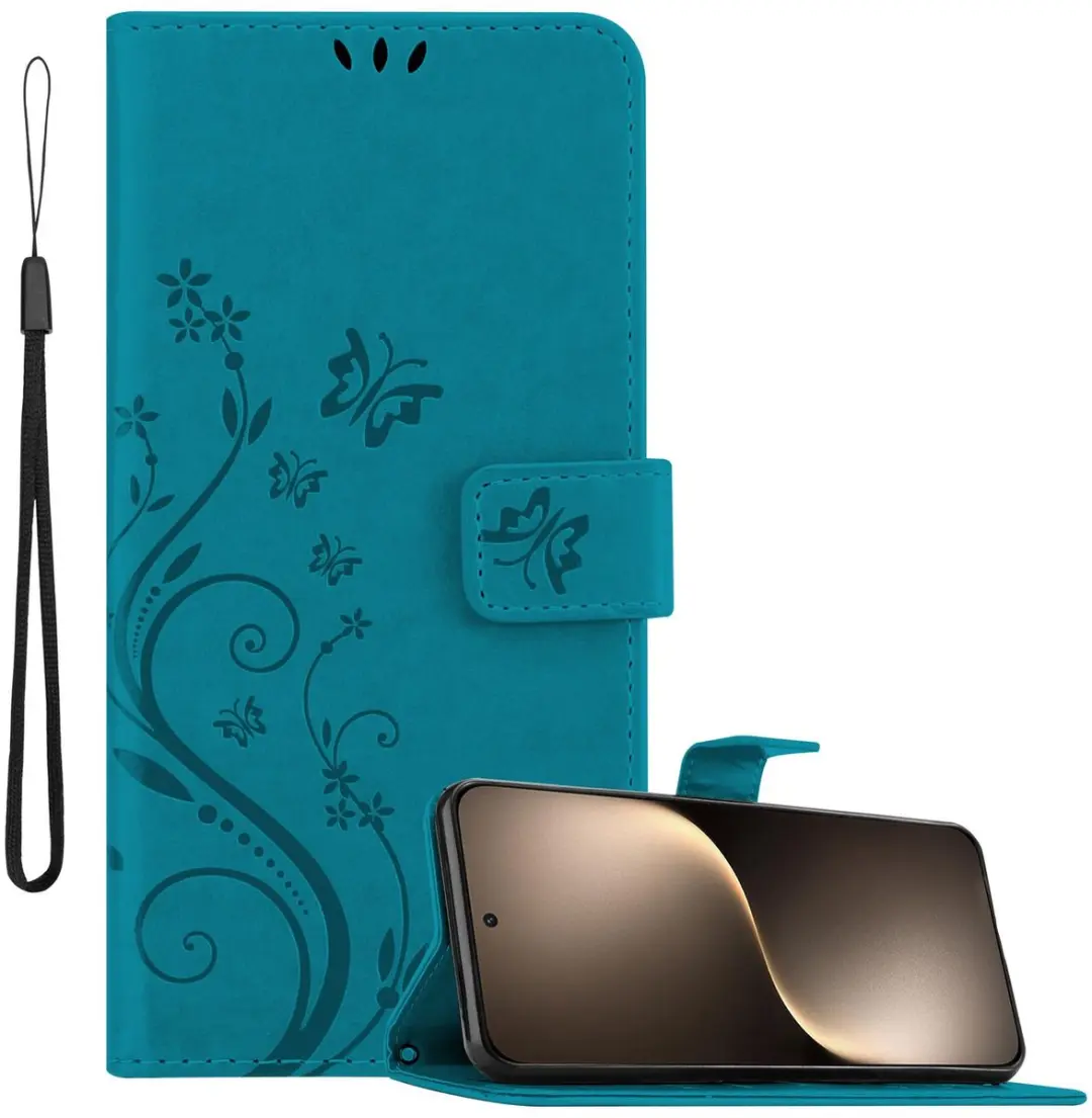 Cadorabo Hoesje geschikt voor Honor Magic 7 in BLOEMEN BLAUW