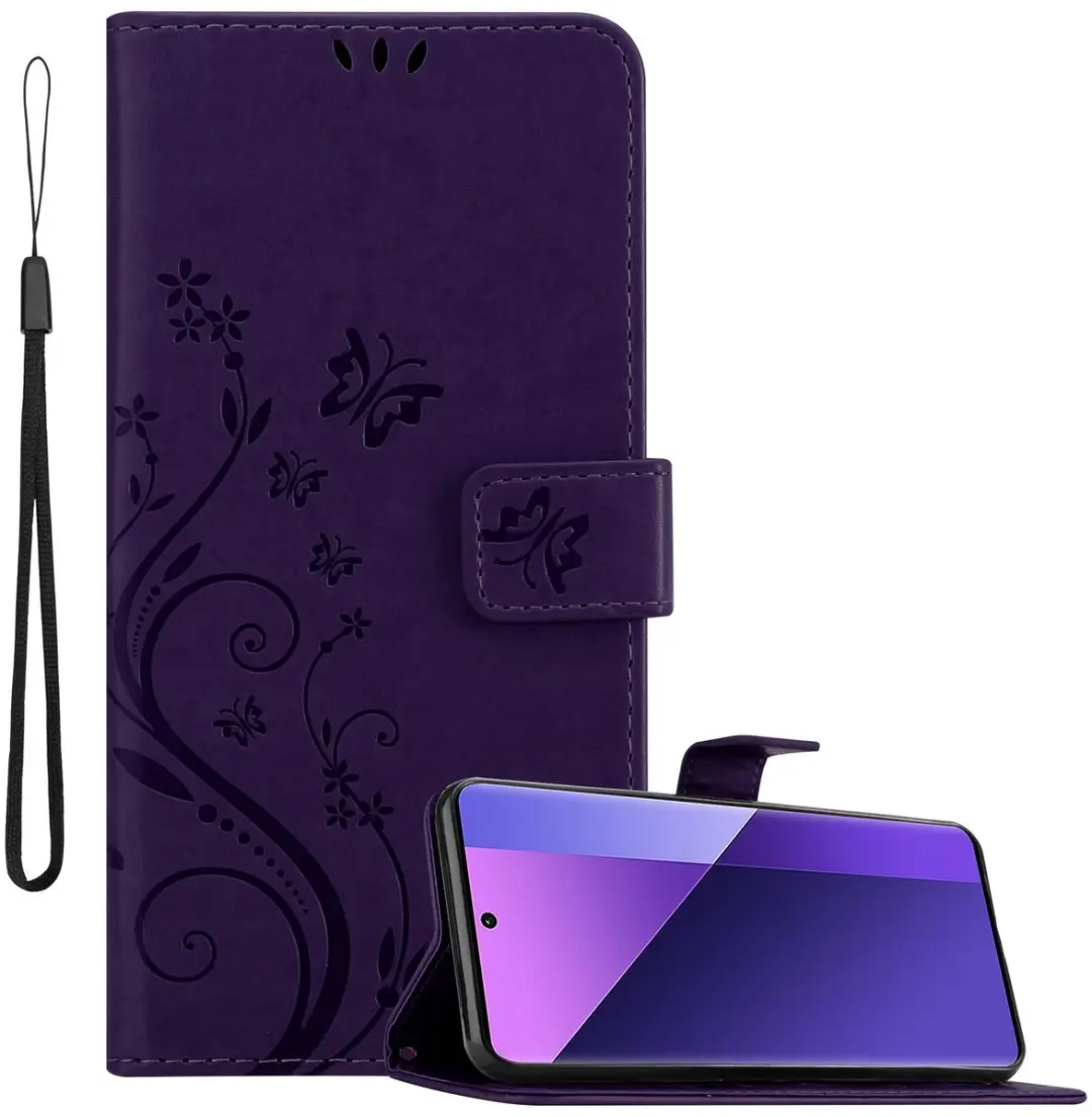 Cadorabo Hoesje geschikt voor Xiaomi RedMi Note 13 Pro Plus in BLOEMEN DONKER PA