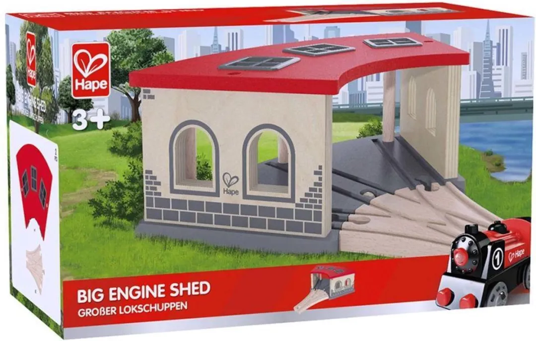 Hape Grote Locomotief Garage 407808 - 2-delig - afbeelding 5 van 6