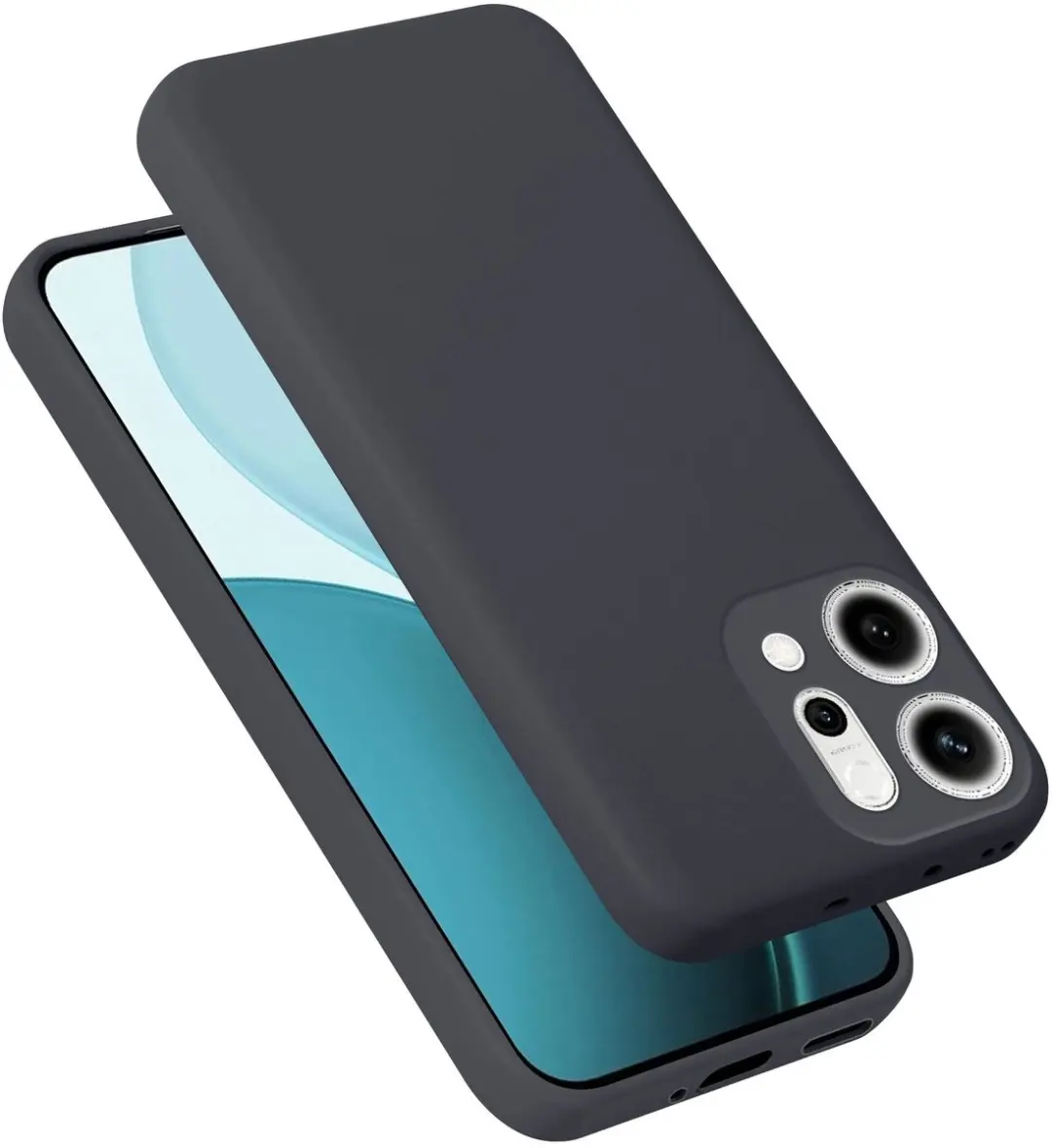 Cadorabo Hoesje geschikt voor OPPO Reno 14 Case in Liquid Zwart Beschermhoes gem