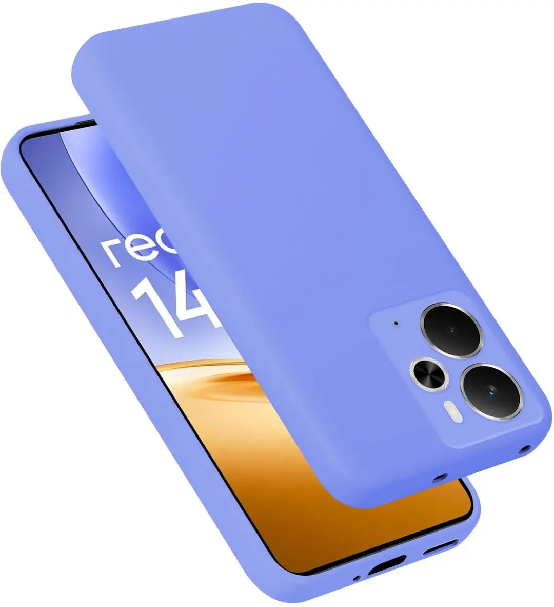 Cadorabo Hoesje geschikt voor Realme 14T / 14 5G Case in Liquid Lichte Paars Bes