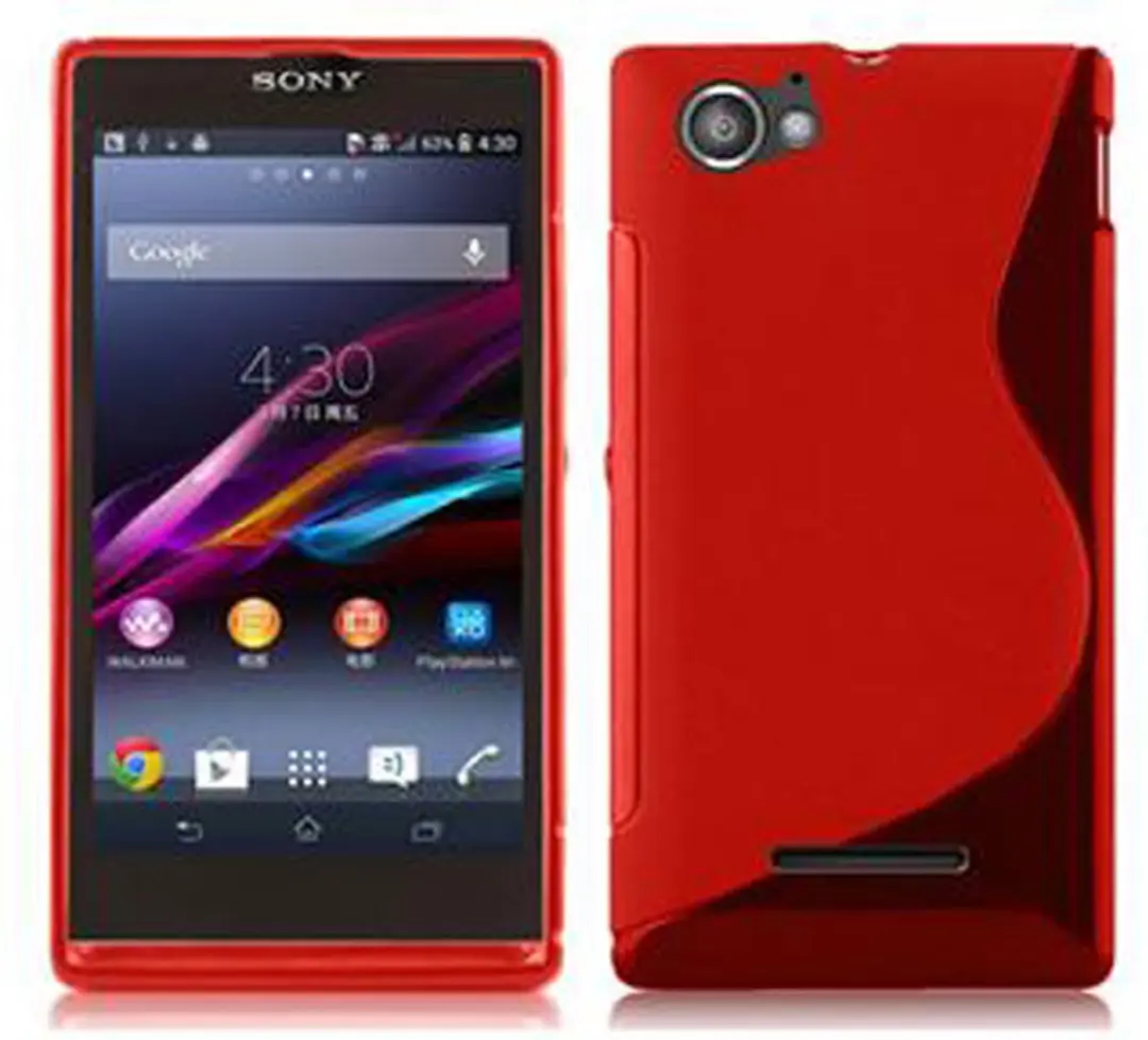 Cadorabo Hoesje geschikt voor Sony Xperia M in INFERNO ROOD